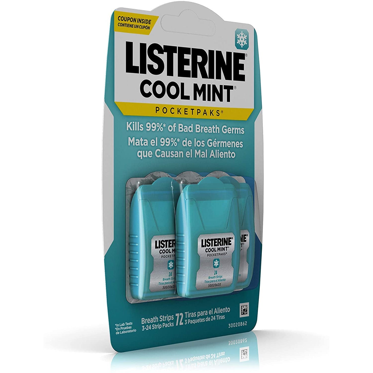 Listerine - Pocketpaks, Oral Care Strips, Cool Mint - 72 Strips