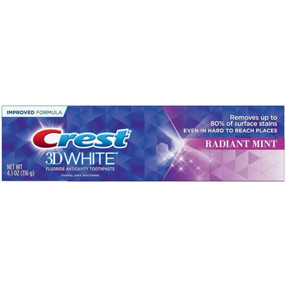 Crest 3D White Whitening Toothpaste, Radiant Mint - 4.1oz (116 g)