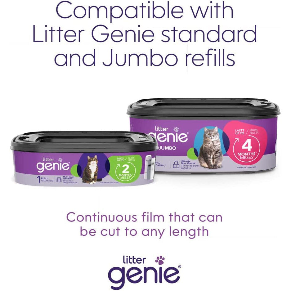 Litter Genie plus Pail, Ultimate Cat Litter Disposal System, Locks Away Odors, Includes One Refill, Black,Small