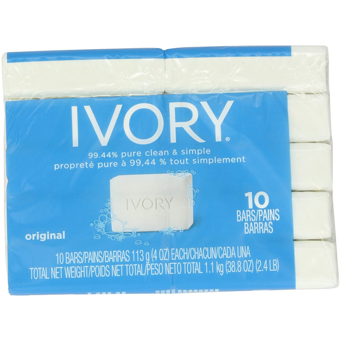 Ivory Original 10-Count: Bath Size Bars (4 Oz), 38.8 Ounce