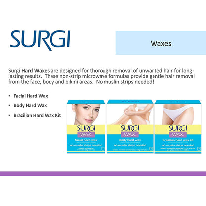 Surgi Hard Wax - Waxing for Hair Removal (113 Ml) (Brazialian - Old Version)