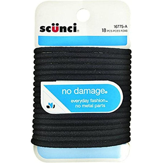 No Damage Elastic Hair Bands, Black by Scunci