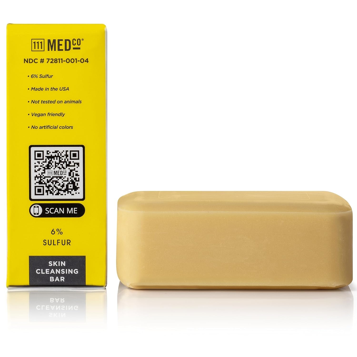 111Medco 6% SULFUR Medicated 4Oz. Skin Cleansing Soap Bar