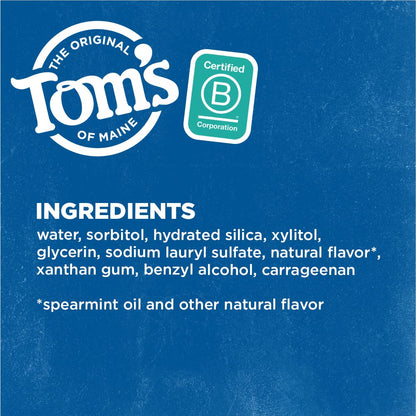 Tom'S of Maine Natural Antiplaque and Whitening Fluoride Free Toothpaste, Spearmint, 5.5 Ounce