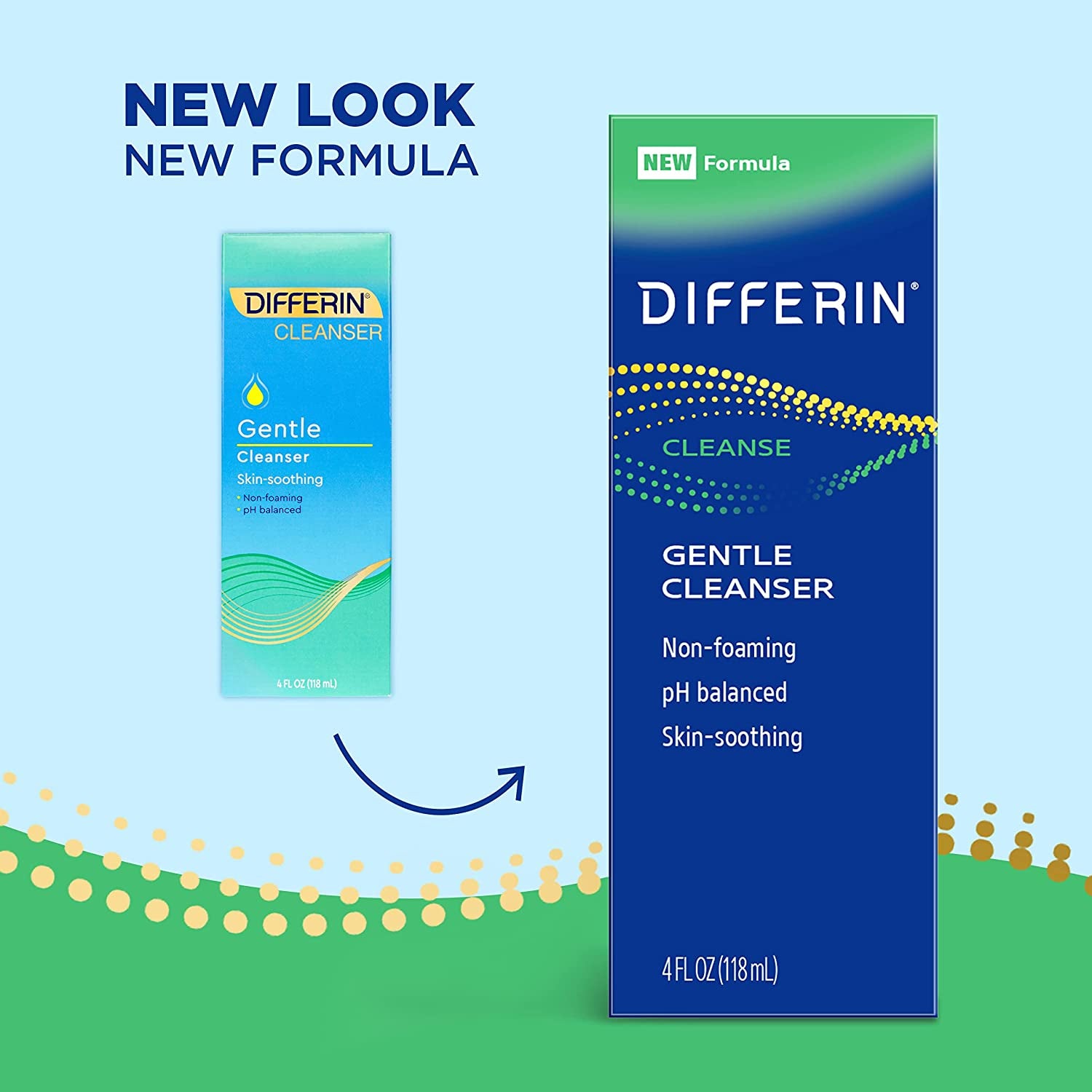 Differin Facial Cleanser, NEW Soothing Face Wash by the Makers of Differin Gel, Gentle Skin Care for Acne Prone Sensitive Skin, 4 Oz (Packaging May Vary)