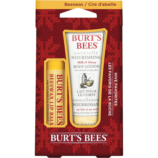 Burt'S Bees Hive Favorites - Beeswax Kit - 2Pc Kit 0.15Oz Beeswax Lip Balm with Vitamin E & Peppermint, 1.0Oz Body Lotion with Milk & Honey2 Stück