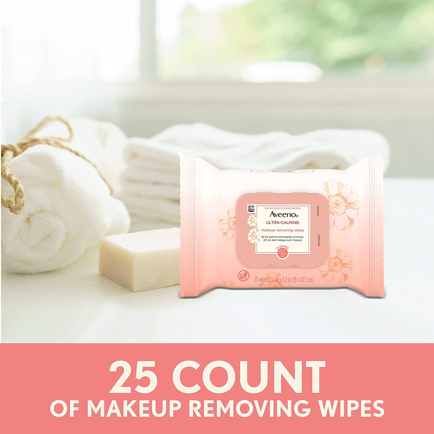 Aveeno Ultra Calming Makeup Removing Wipes, 25 Count