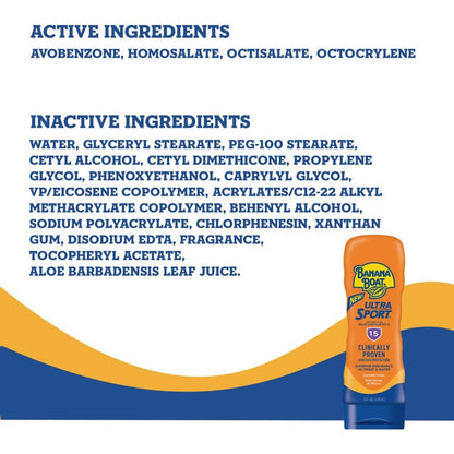 Banana Boat Sunscreen Sport Performance Broad Spectrum Sun Care Sunscreen Lotion - SPF 15, 8 Ounce by Banana Boat