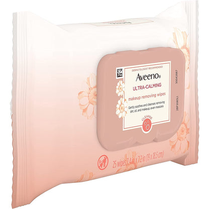 Aveeno Ultra Calming Makeup Removing Wipes, 25 Count