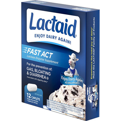 Lactaid Fast Act Twice as Ultra, 12 Caplets