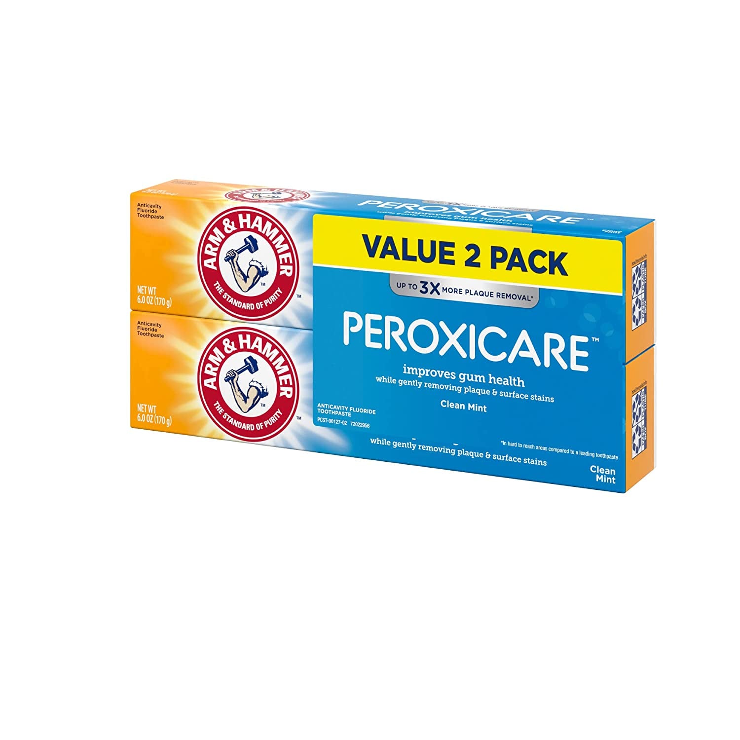 Arm & Hammer Peroxicare Tartar Control Fluoride Toothpaste with Baking Soda & Peroxide-6 Oz, 2 Pk