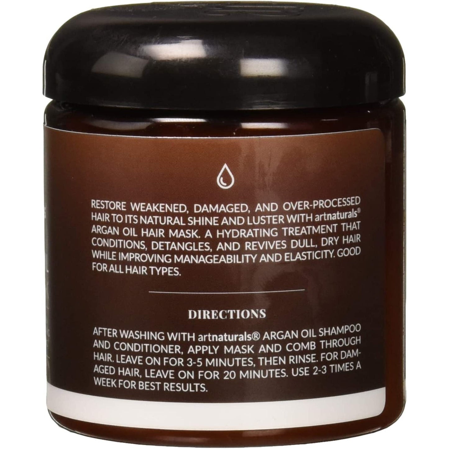 Artnaturals Argan Hair Mask – (8 Fl Oz / 236Ml) – Deep Conditioner Treatment - Organic Jojoba Oil, Aloe Vera, Keratin - Repair Dry, Damaged, Color Treated, Natural Hair Growth - Sulfate Free