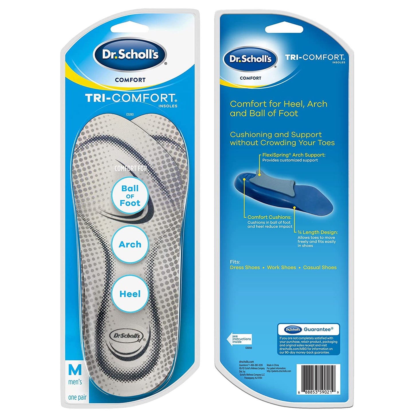 Dr. Scholl'S Comfort Tri-Comfort Insoles for Men, 1 Pair, Size 8-12