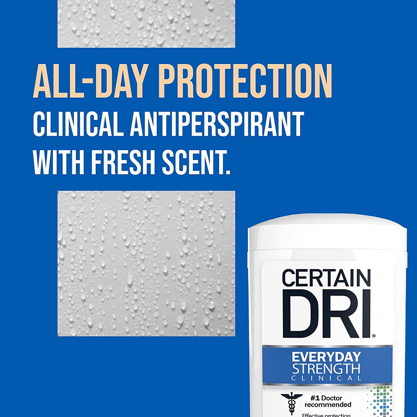 Certain Dri Antiperspirant Deodorant | Everyday Strength Clinical | All Day Protection against Odor and Sweating | Solid | 2.6 Oz.