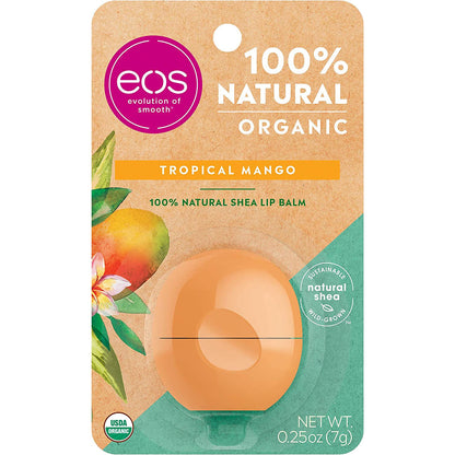 EOS Organic Lip Balm Sphere - Tropical Mango | Certified Organic & 100% Natural | 0.25 Oz.