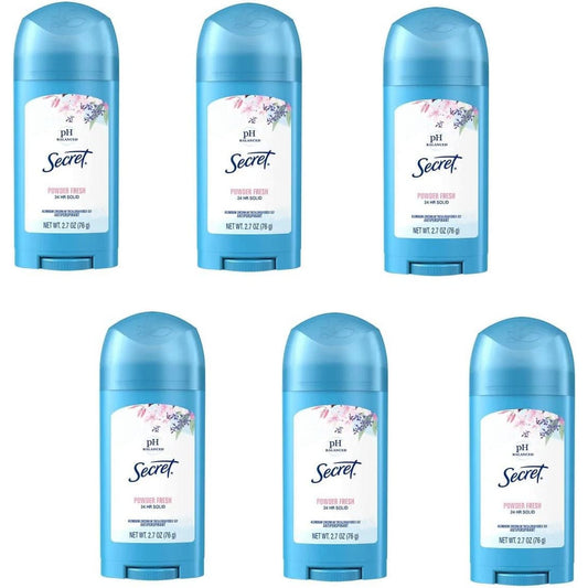 Secret Wide Solid Antiperspirant and Deodorant, Powder Fresh - 1.7 Oz ( Pack of 6 )