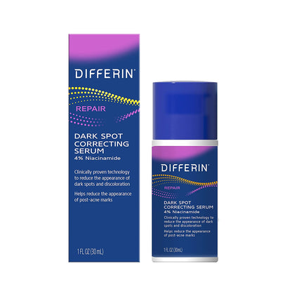 Differin Dark Spot Correcting Face Serum, Dark Spot Correcting Serum by the Makers of Differin Gel, Gentle Skin Care for Acne Prone Sensitive Skin, 1 Oz (Packaging May Vary)