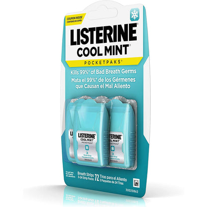 Listerine - Pocketpaks, Oral Care Strips, Cool Mint - 72 Strips