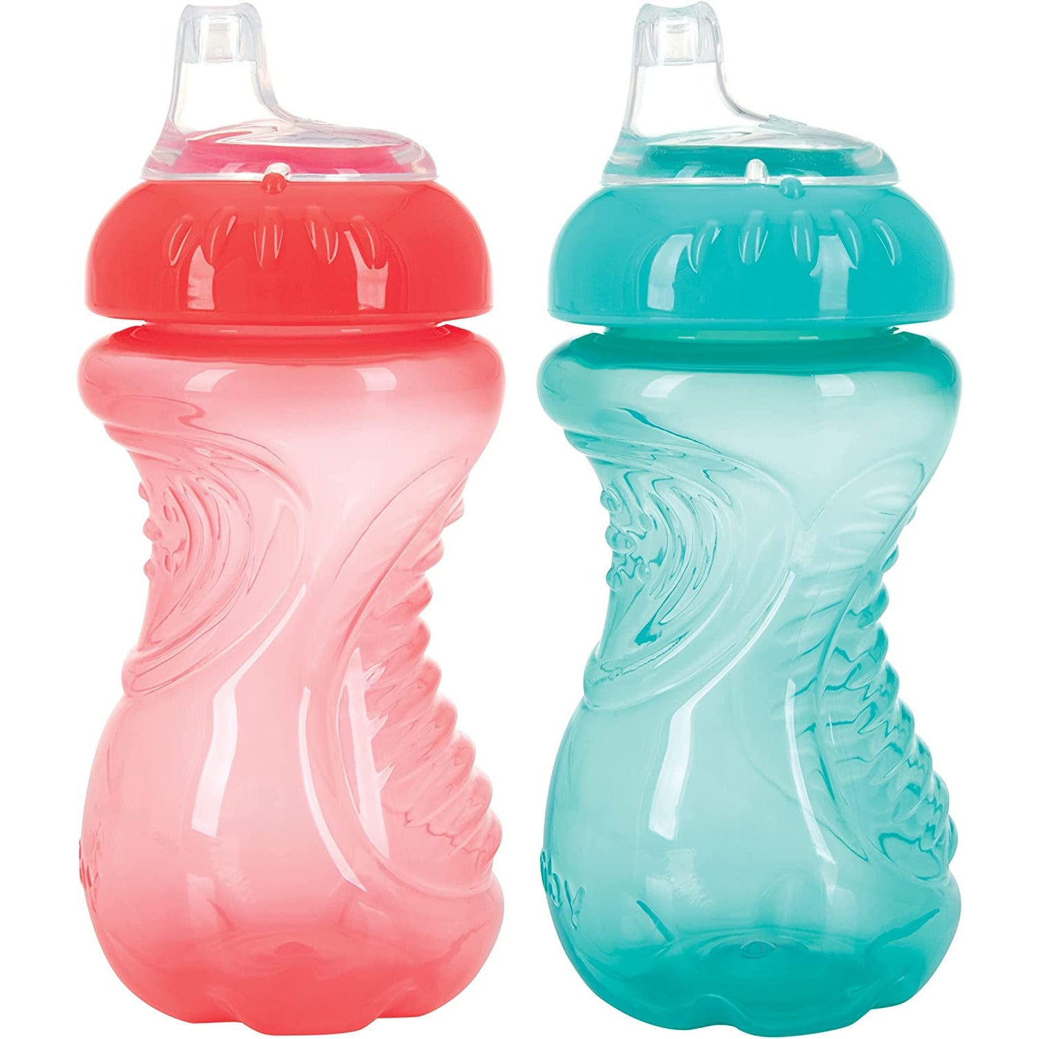 Nuby 2-Pack No-Spill Easy Grip Cup, 10 Ounce, Colors May Vary