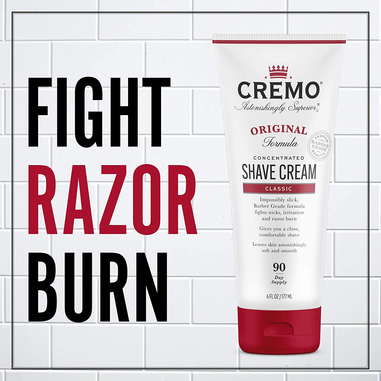 Cremo Original Shave Cream, Astonishingly Superior Smooth Shaving Cream Fights Nicks, Cuts and Razor Burn, 6 Ounces