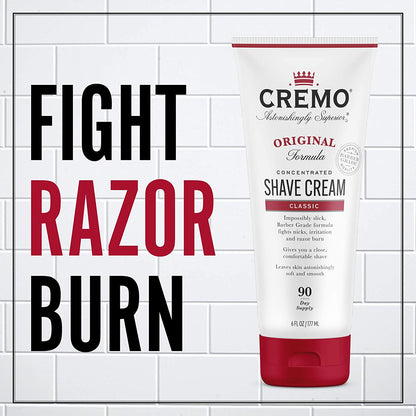 Cremo Original Shave Cream, Astonishingly Superior Smooth Shaving Cream Fights Nicks, Cuts and Razor Burn, 6 Ounces