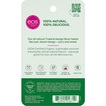 EOS Organic Lip Balm Sphere - Tropical Mango | Certified Organic & 100% Natural | 0.25 Oz.