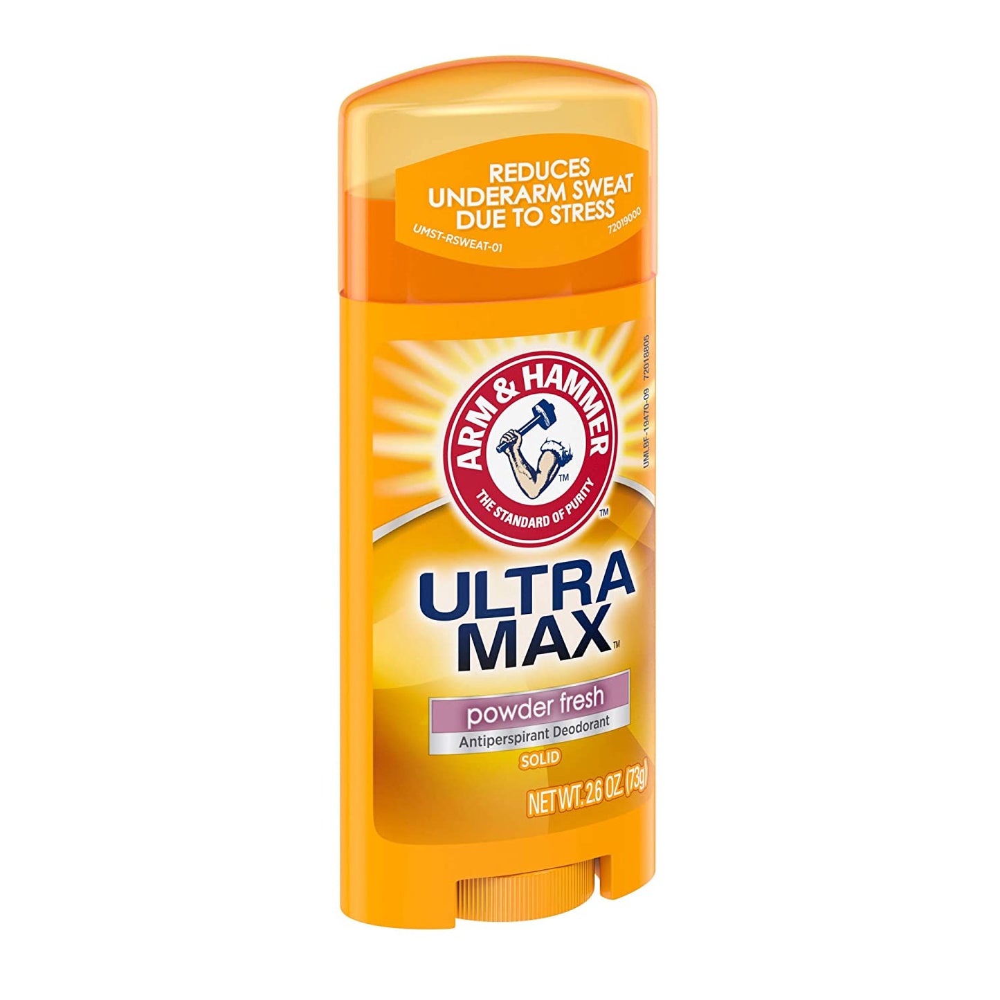 Arm & Hammer Ultramax Deodorant and Antiperspirant Solid, Powder Fresh, 2.6-Ounce Stick (Pack of 6)