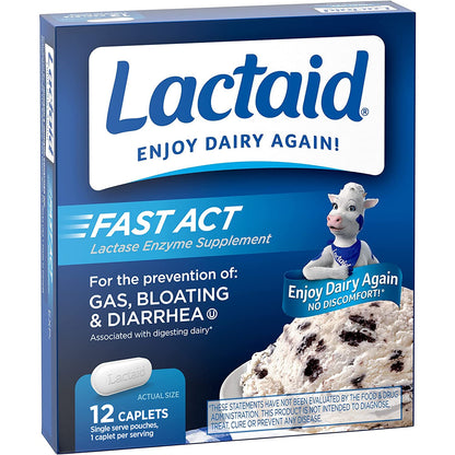 Lactaid Fast Act Twice as Ultra, 12 Caplets