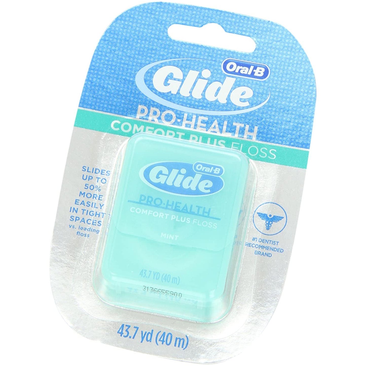 Oral-B Glide Pro-Health Comfort plus Dental Floss, Mint, 43.7-Yard Dispenser, (Pack of 6)