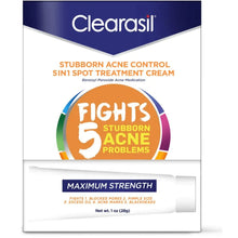 Clearasil Stubborn Acne Control 5-in-1 Cream 10% Benzoyl Peroxide 1 oz