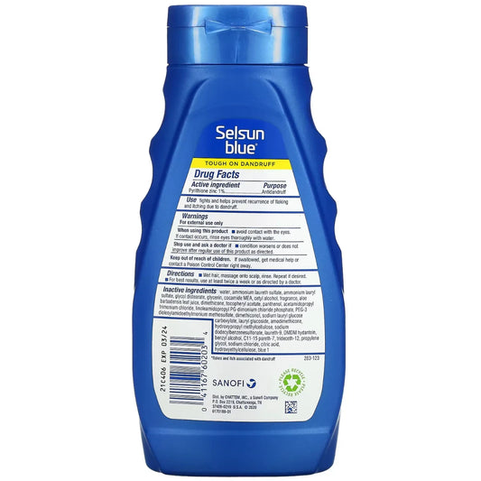 Selsun Blue Itchy Dry Scalp Shampoo 1% Pyrithione Zinc 325ml