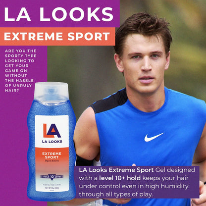 L.A.Looks Sport X-Treme Hold Level 10+ Hold Hair Gel - 20 Oz