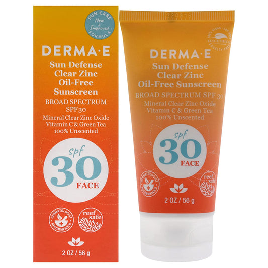 Derma E Antioxidant Natural Sunscreen SPF 30 Oil-Free Face Lotion with Vitamin C and Green Tea, 2 Ounce