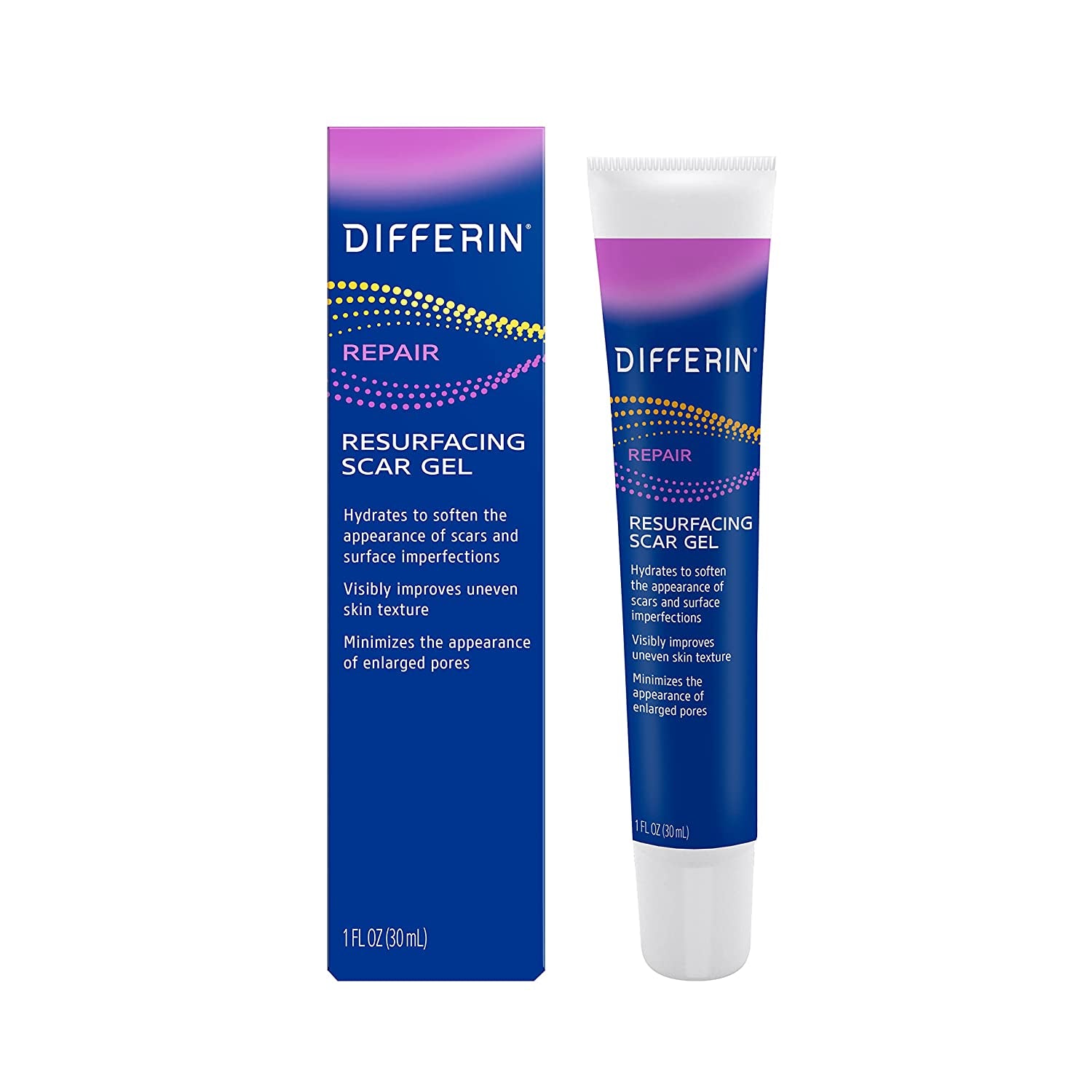 Differin Gel Acne Scar Spot Treatment for Face, Resurfacing Scar Gel, Gentle Skin Care for Acne Prone Sensitive Skin, 1 Oz (Packaging May Vary)