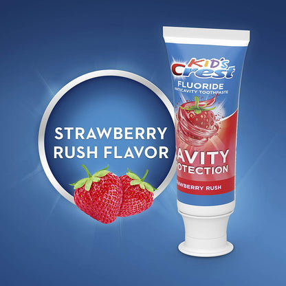 Crest Crest Kids Anticavity Cavity Protection Fluoride Toothpaste for Children Strawberry Rush, 4.2 Oz,