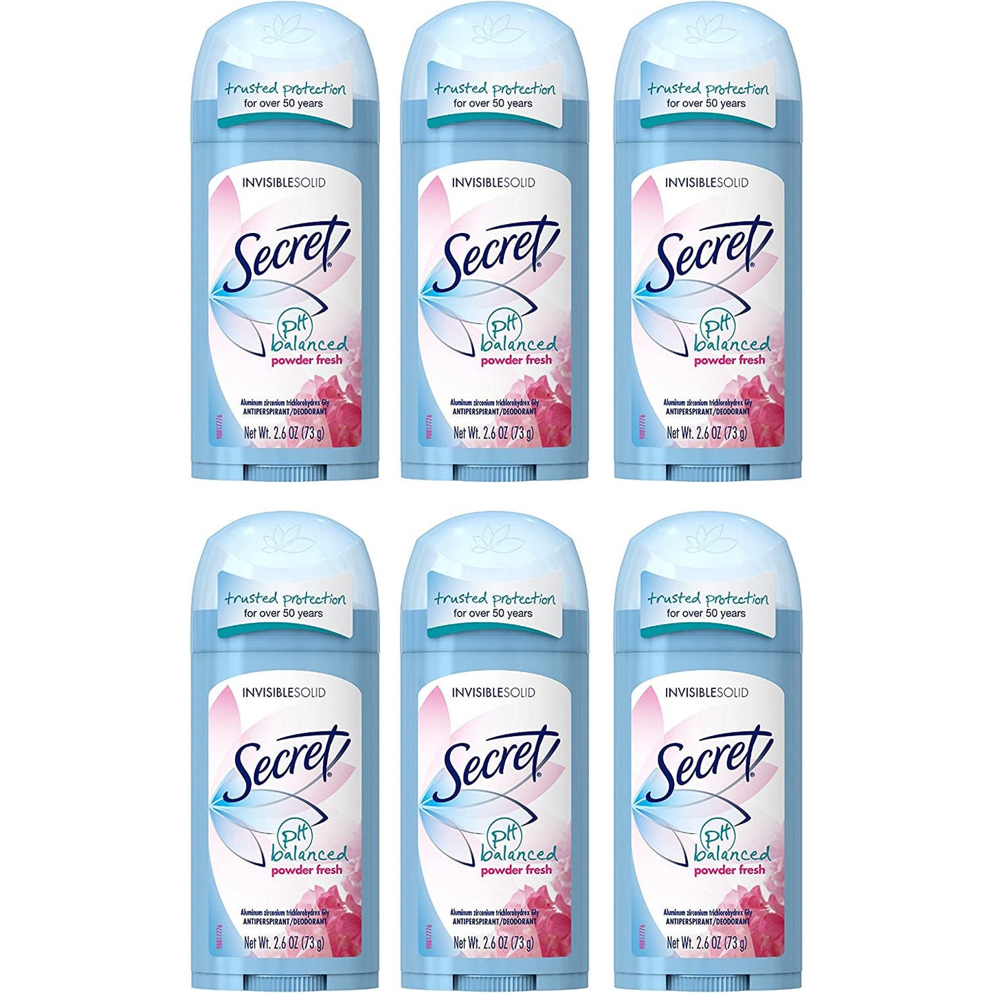 Secret Original Anti-Perspirant/Deodorant, Invisible Solid, Powder Fresh, 2.6 Ounces 2.6 Ounces (Pack of 6)