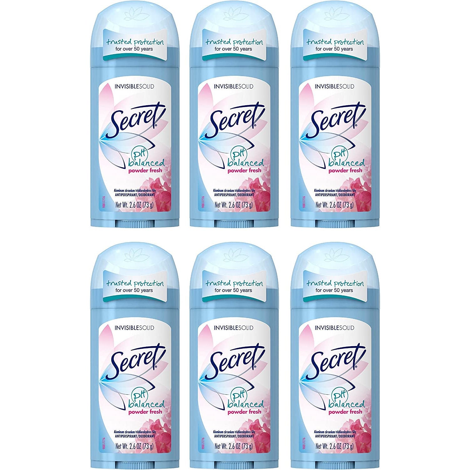 Secret Original Anti-Perspirant/Deodorant, Invisible Solid, Powder Fresh, 2.6 Ounces 2.6 Ounces (Pack of 6)