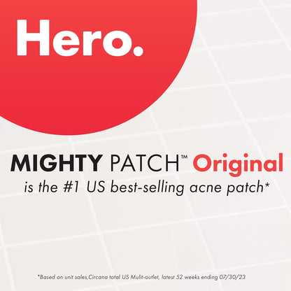 Mighty Patch Original Spot Patches by Hero Cosmetics, Day & Night Time Acne Treatment, Clear Spot Remover Hydrocolloid Patches, anti Acne Dots, Spot Treatment Pimple Stickers - 36 Pimple Patches.