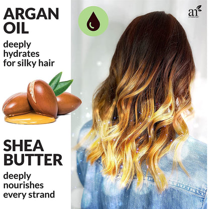 Artnaturals Argan Oil Leave-In Conditioner - (12 Fl Oz / 355Ml) - Made with Organic and Natural Ingredients - Detangler Treatment for Curly, Damaged, Dry, Color Treated and Hair Loss