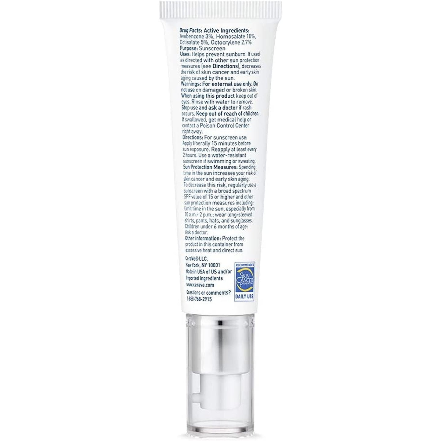 Cerave Ultra-Light Face Lotion/Face Moisturizer with Sunscreen (SPF 30) for Daily Use, 1.7 Oz