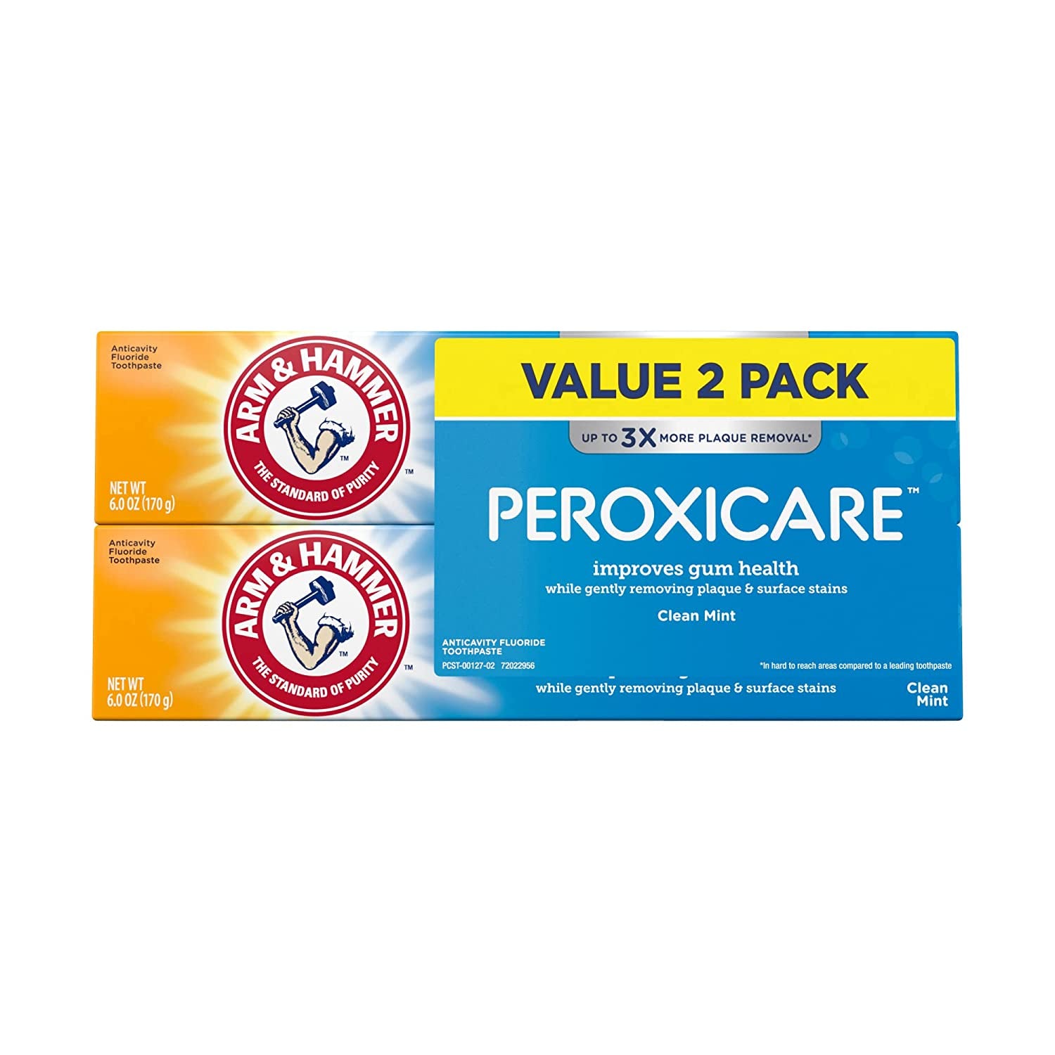 Arm & Hammer Peroxicare Tartar Control Fluoride Toothpaste with Baking Soda & Peroxide-6 Oz, 2 Pk