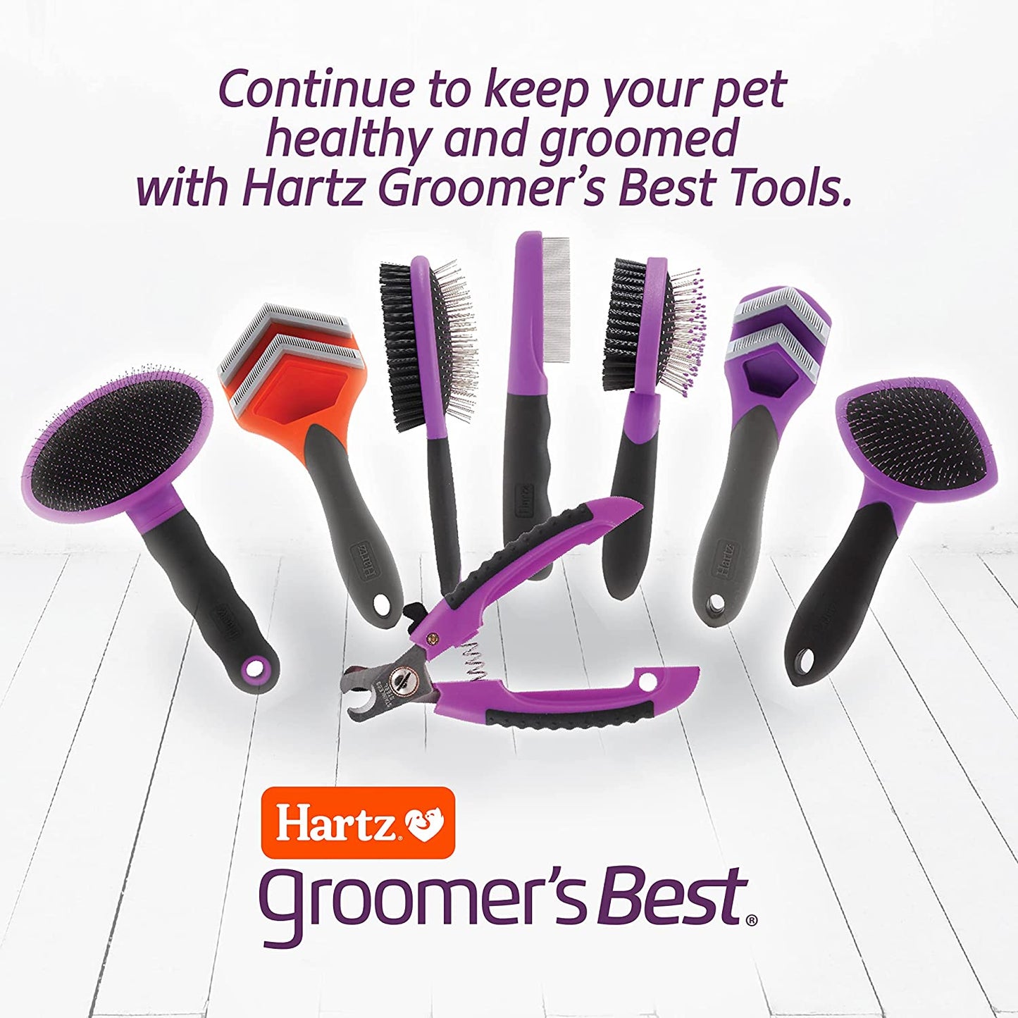 HARTZ, Groomer'S Best Small Slicker Brush for Cats and Small Dogs, Black/Violet, 1 Count