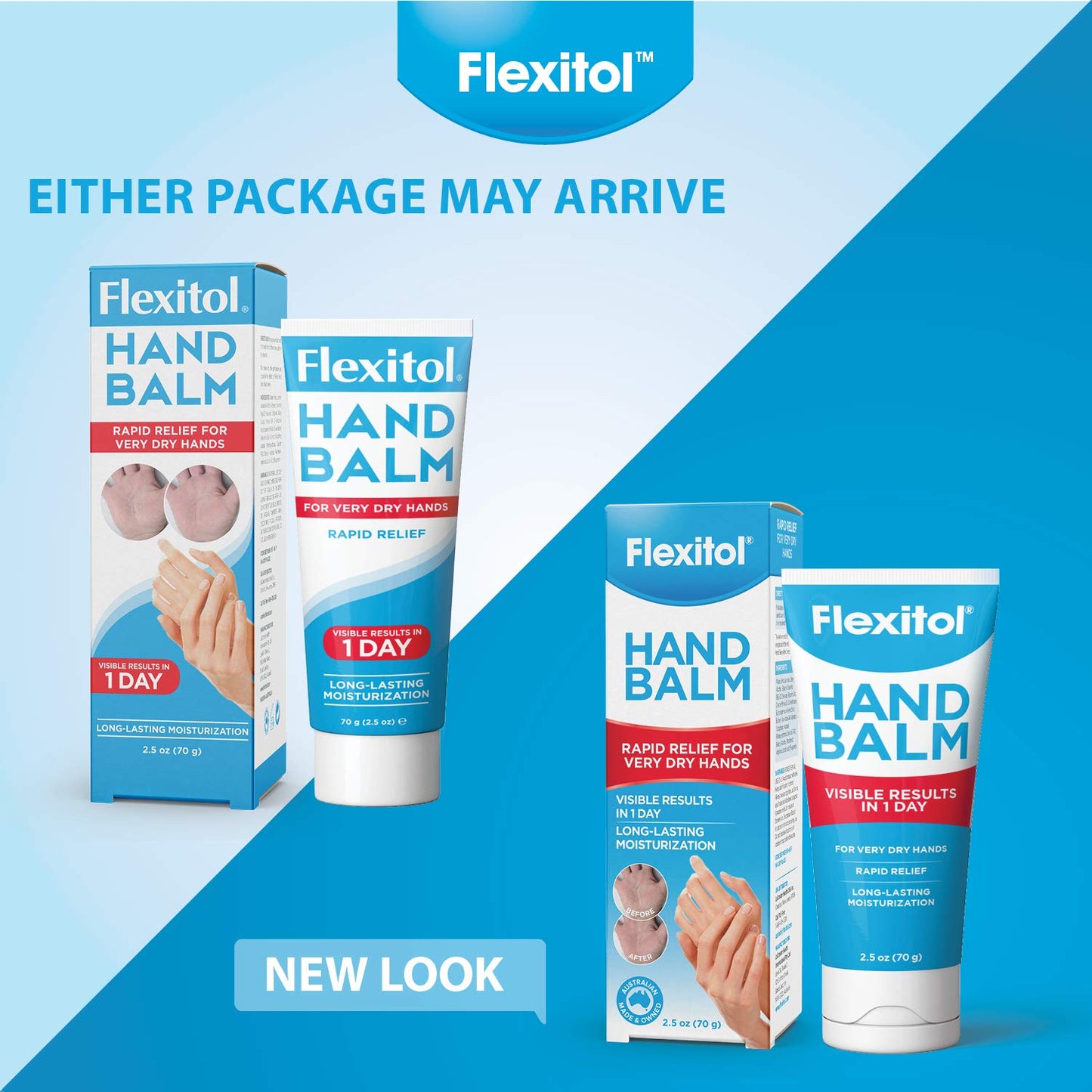 Flexitol Hand Balm 2.5 Oz Tube Rich Moisturizing Hand Cream for Fast Relief of Very Dry or Chapped Skin. Also for Dryness Related to Eczema Psoriasis Dermatitis Xerosis Ichthyosis Hand Washing.