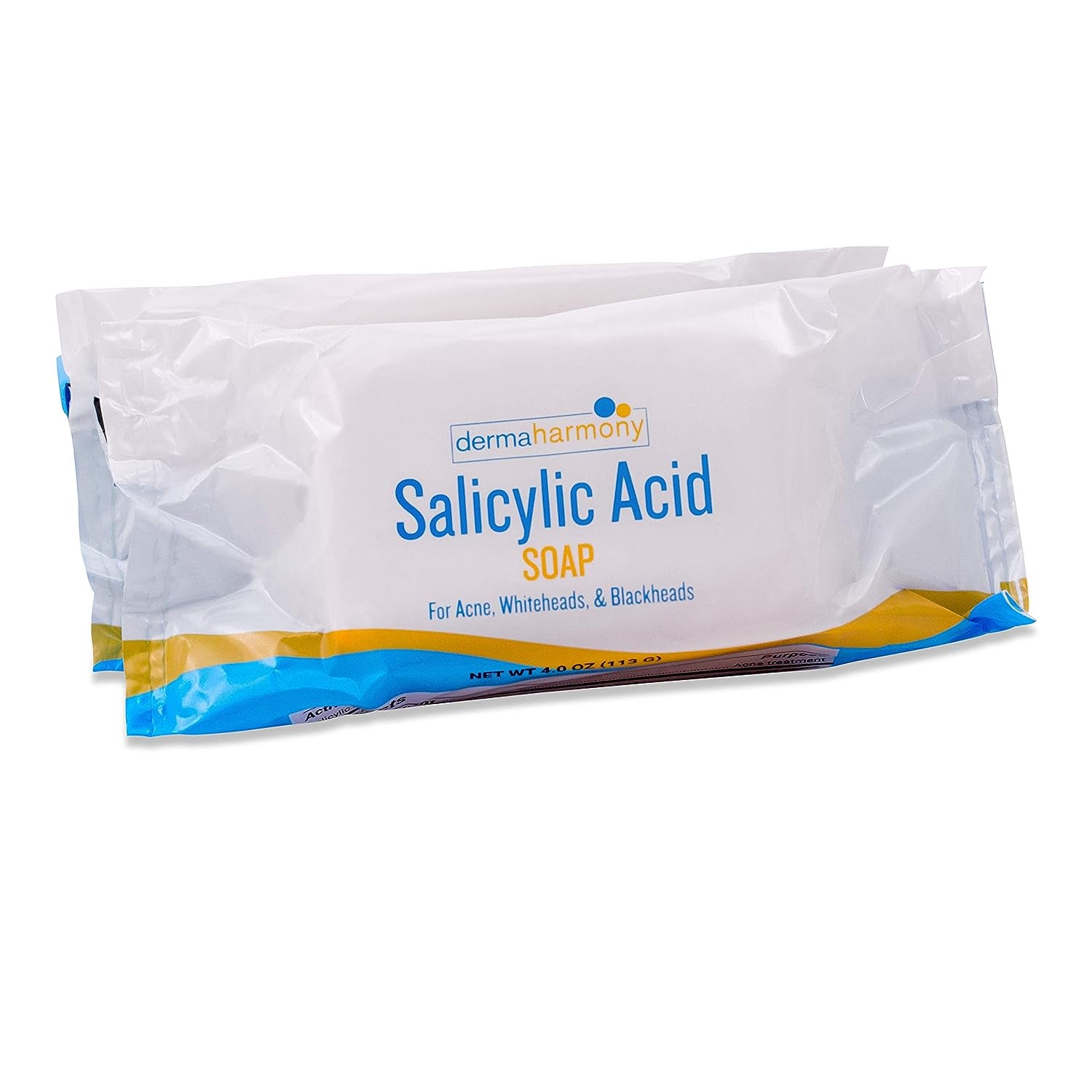 2% Salicylic Acid Soap for Acne by Dermaharmony (Two 4 Oz Bars)