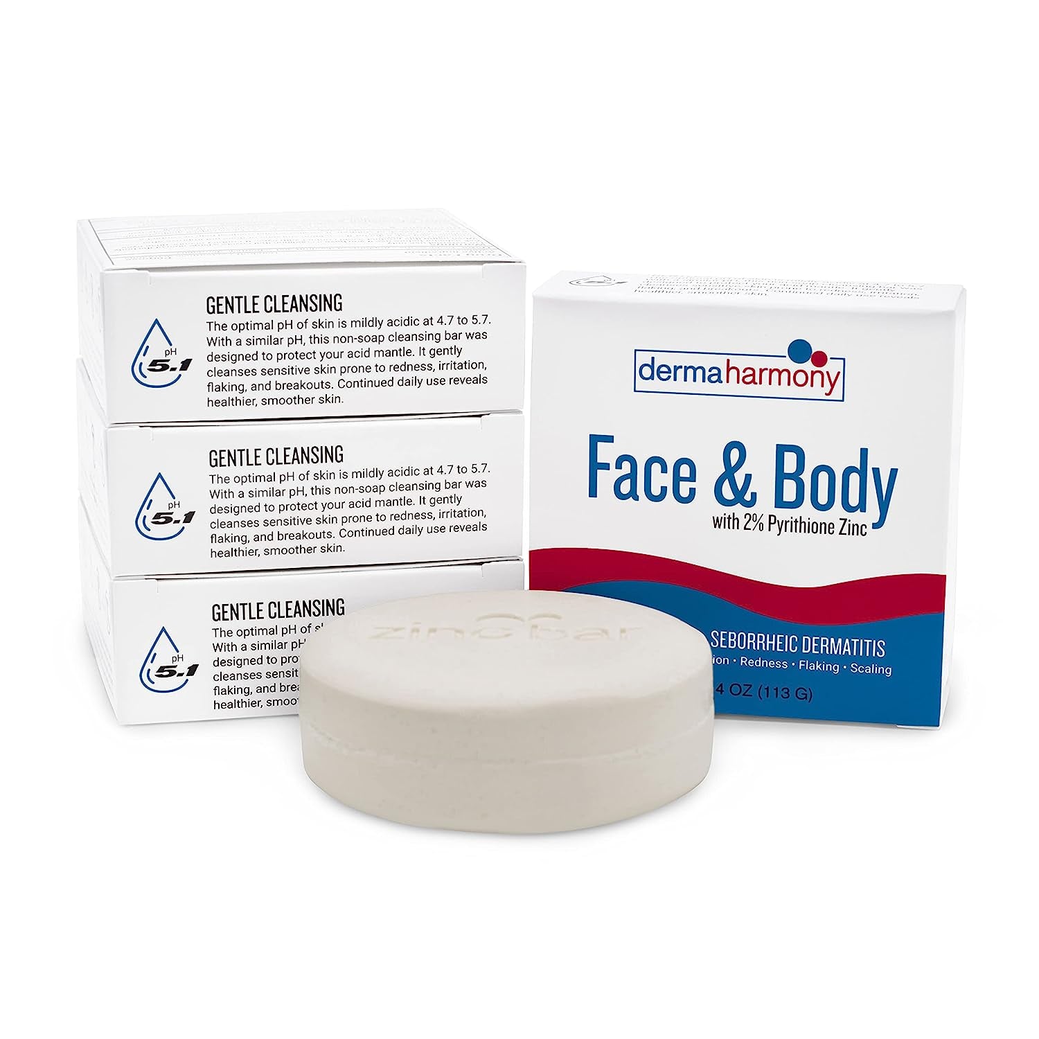 Dermaharmony 2% Pyrithione Zinc Face & Body Cleansing Bar (4 Oz)