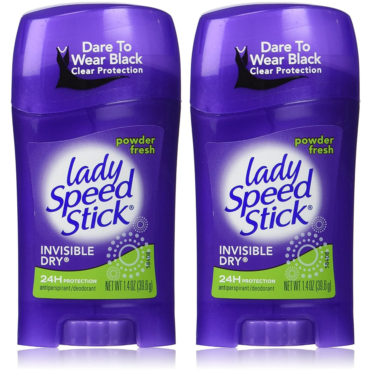 Lady Speed Stick Deodorant 1.4 Ounce Powder Fresh Invisi Dry (41Ml) (2 Pack)