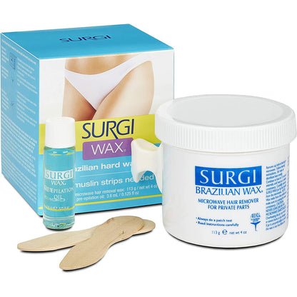 Surgi Hard Wax - Waxing for Hair Removal (113 Ml) (Brazialian - Old Version)