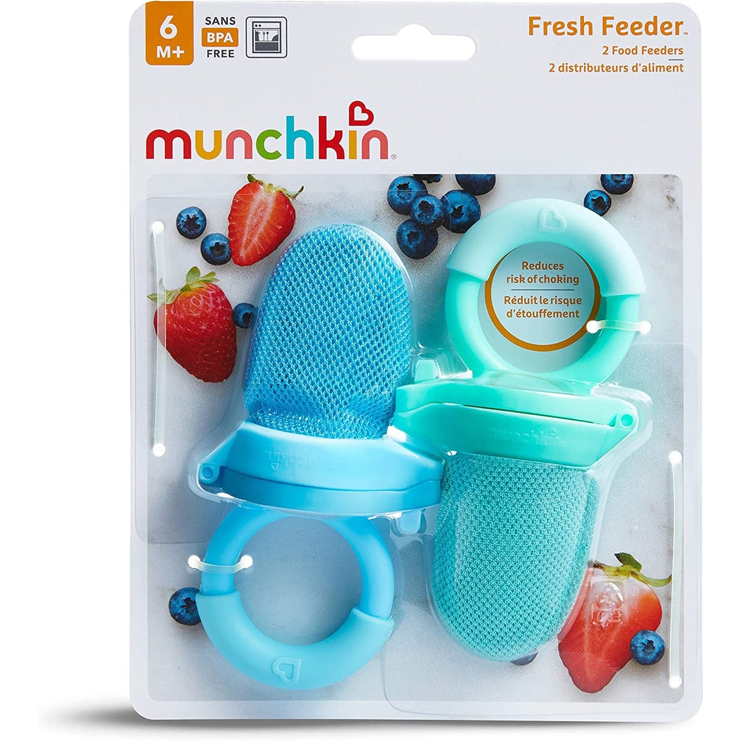 Munchkin Fresh Food Feeder, 2 Pack, Blue/Mint