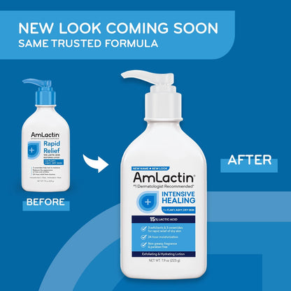 Amlactin Rapid Relief Restoring Lotion + Ceramides Twin Pack, (2) 7.9 Ounce Bottles, Paraben Free