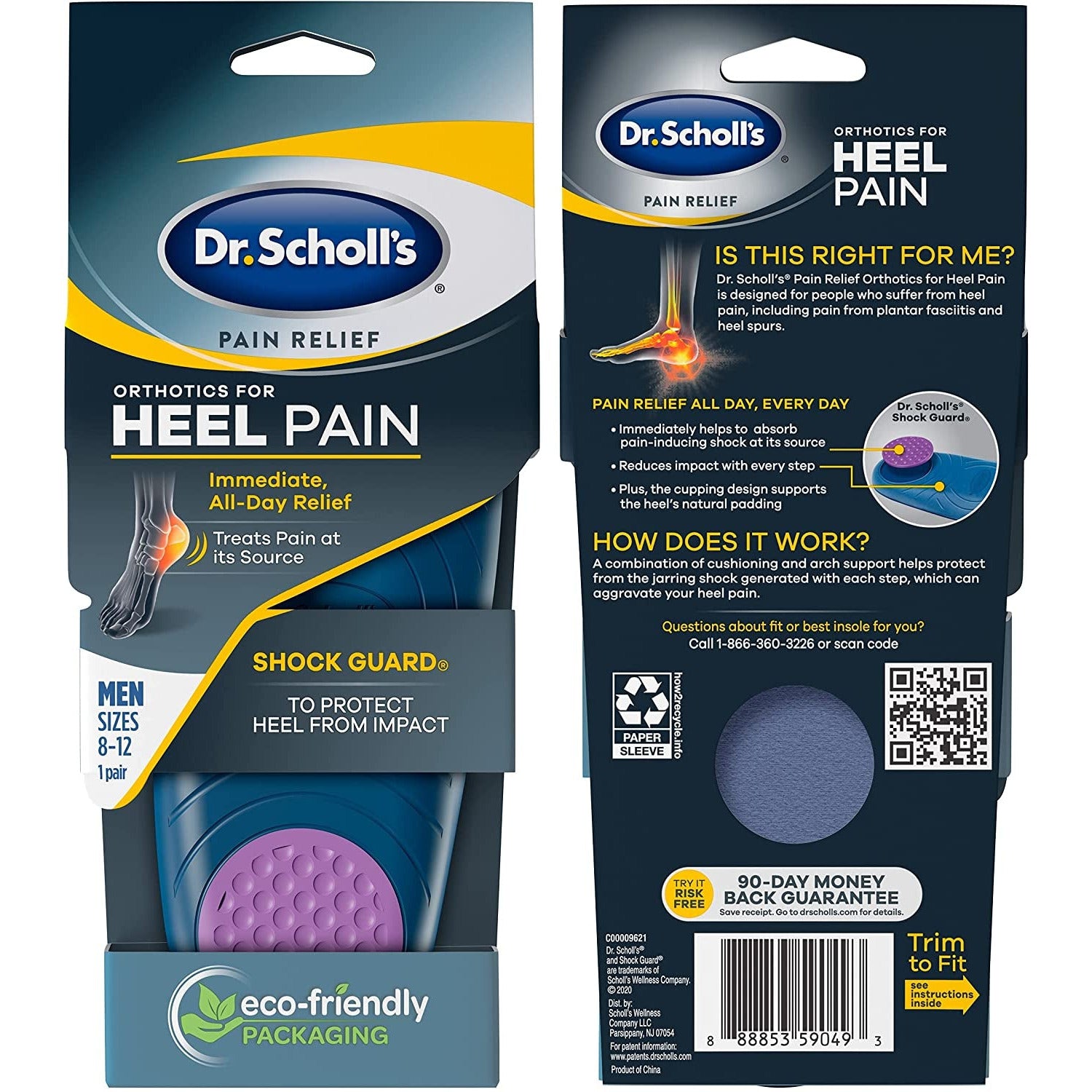 Dr. Scholl’S Heel Pain Relief Orthotics // Clinically Proven to Relieve Plantar Fasciitis, Heel Spurs and General Heel Aggravation (For Men'S 8-12, Also Available for Women'S 5-12)